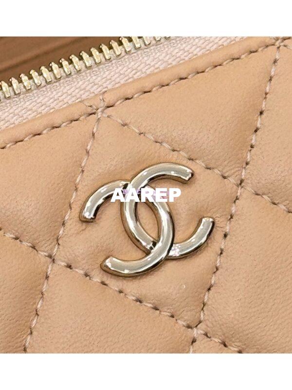 Replica Chanel New 24A Lambskin Vanity With Chain and Top Handle AP2199 Beige 9