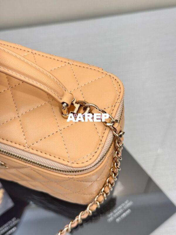 Replica Chanel New 24A Lambskin Vanity With Chain and Top Handle AP2199 Beige 10