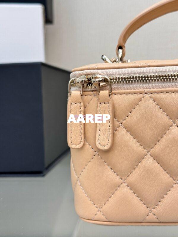 Replica Chanel New 24A Lambskin Vanity With Chain and Top Handle AP2199 Beige 11