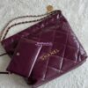 Replica Chanel 22 Handbag Shiny Calfskin & Gold Metal AS3260 AS3261 Dark Burgundy
