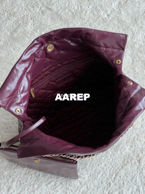 Replica Chanel 22 Handbag Shiny Calfskin & Gold Metal AS3260 AS3261 Dark Burgundy 9