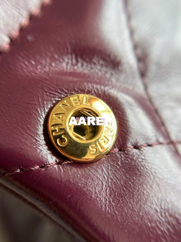 Replica Chanel 22 Handbag Shiny Calfskin & Gold Metal AS3260 AS3261 Dark Burgundy 24