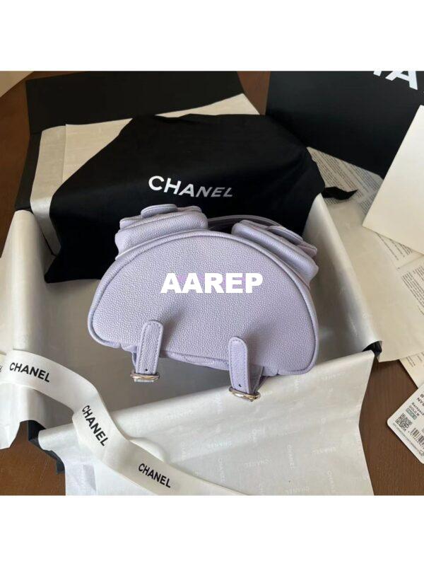 Replica Chanel Grained Shiny Calfskin Small Backpack AS3787 Light Purple 6