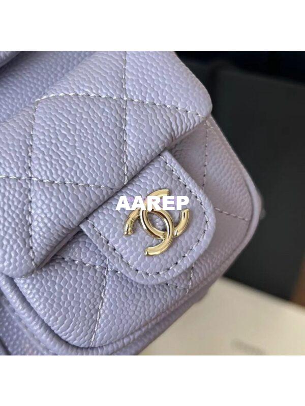 Replica Chanel Grained Shiny Calfskin Small Backpack AS3787 Light Purple 7