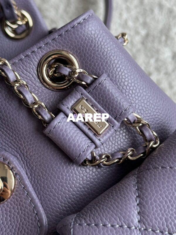 Replica Chanel Grained Shiny Calfskin Small Backpack AS3787 Light Purple 8