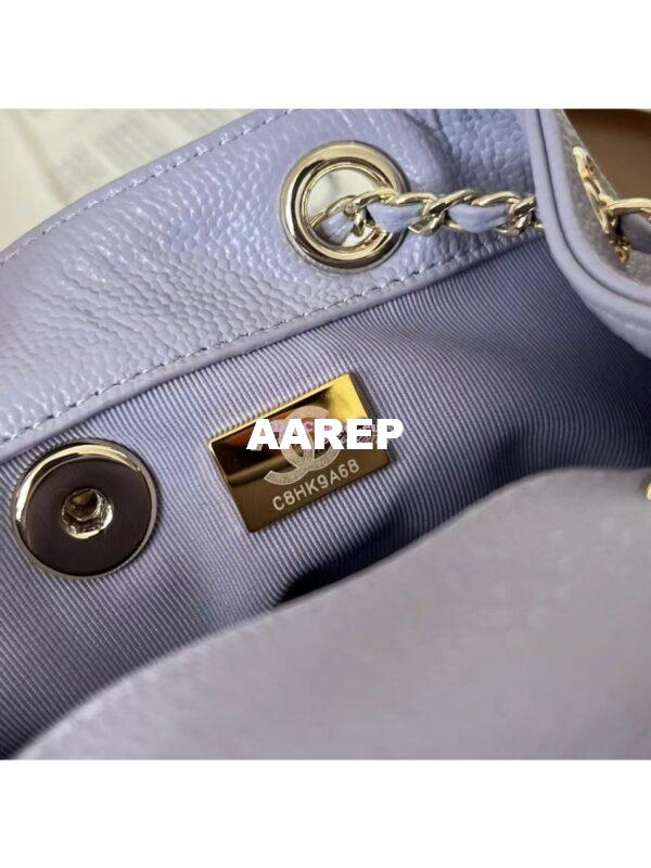 Replica Chanel Grained Shiny Calfskin Small Backpack AS3787 Light Purple 10