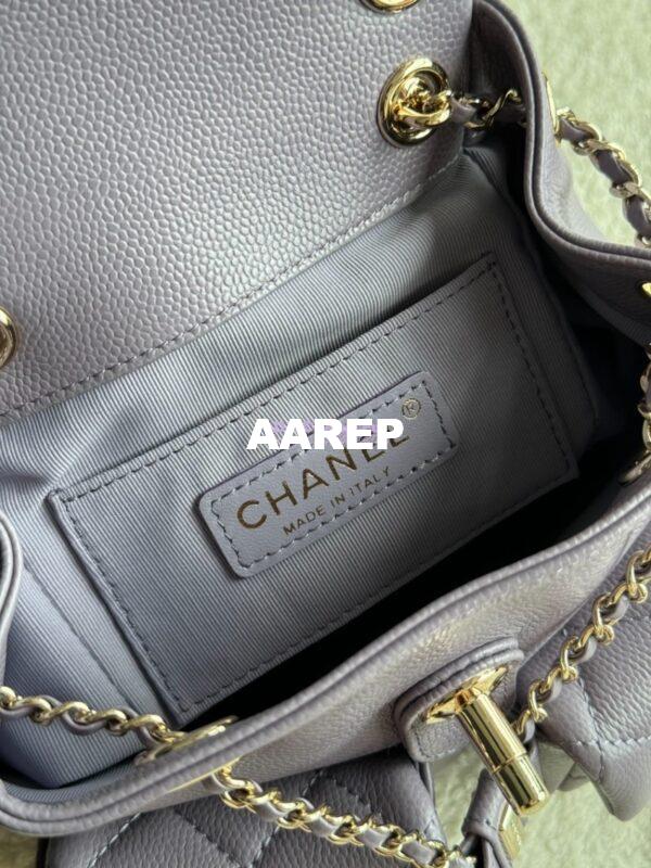 Replica Chanel Grained Shiny Calfskin Small Backpack AS3787 Light Purple 12
