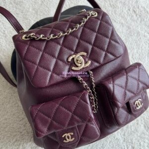 Replica Chanel Grained Shiny Calfskin Backpack AS3860 Dark Burgundy 2