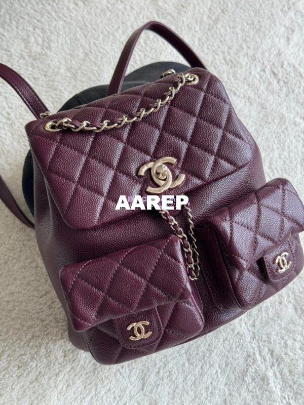 Replica Chanel Grained Shiny Calfskin Backpack AS3860 Dark Burgundy 2