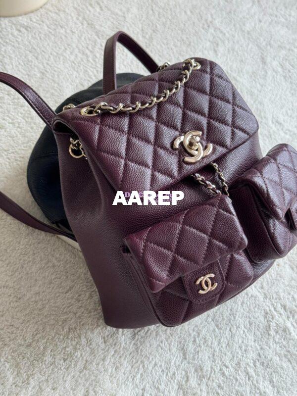 Replica Chanel Grained Shiny Calfskin Backpack AS3860 Dark Burgundy 3