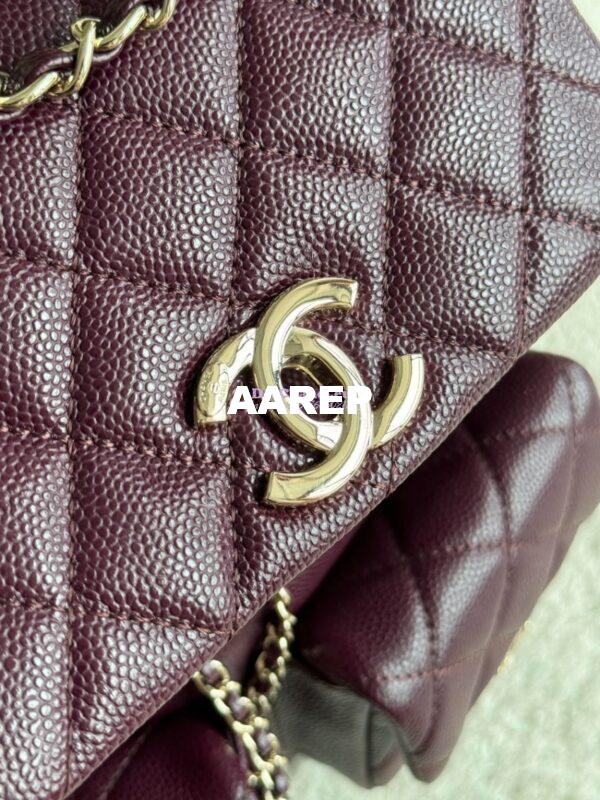Replica Chanel Grained Shiny Calfskin Backpack AS3860 Dark Burgundy 4