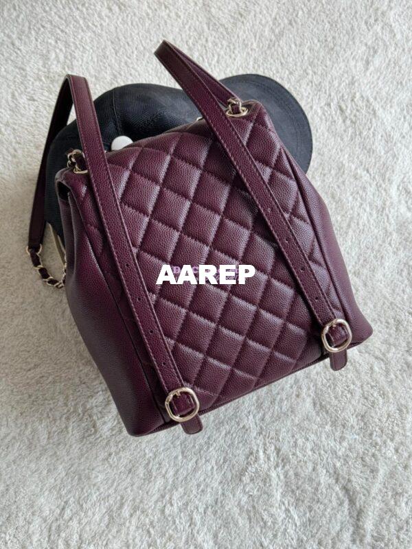 Replica Chanel Grained Shiny Calfskin Backpack AS3860 Dark Burgundy 5