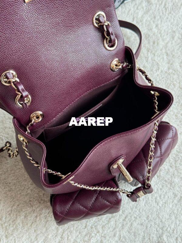 Replica Chanel Grained Shiny Calfskin Backpack AS3860 Dark Burgundy 6