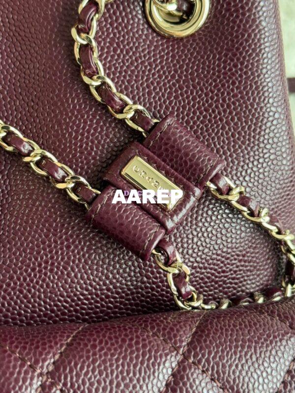 Replica Chanel Grained Shiny Calfskin Backpack AS3860 Dark Burgundy 7