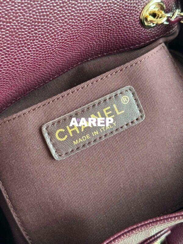 Replica Chanel Grained Shiny Calfskin Backpack AS3860 Dark Burgundy 8