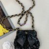 Replica Chanel Lambskin Clutch With Chain with Diamanté Handle AP4046 Black 2
