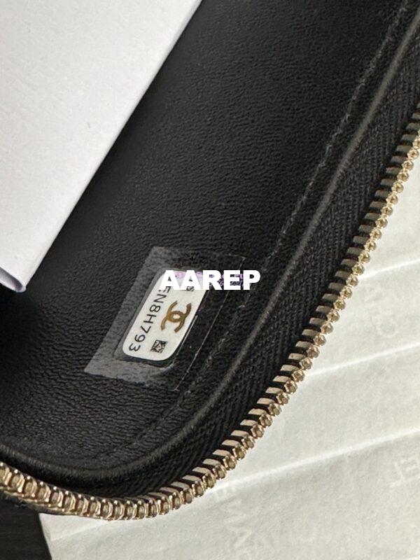 Replica Chanel Lambskin Clutch With Chain with Diamanté Handle AP4046 Black 11