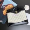 Replica Chanel 24C 31 Mini Shopping Bag Chain Clutch Shiny Lambskin & Gold-Tone Metal AS3656 White & Black