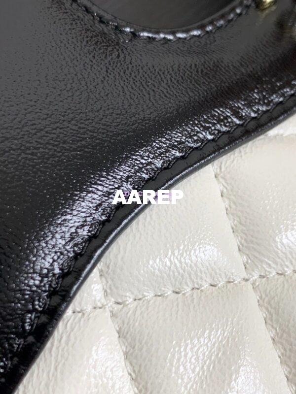 Replica Chanel Medium 31 Shopping Bag in Shiny Lambskin AS4853 White & Black 7