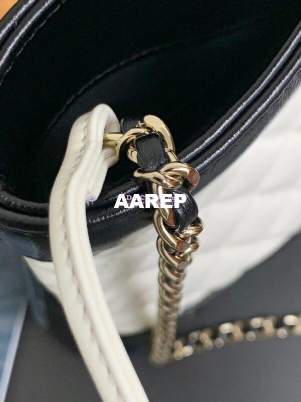 Replica Chanel Medium 31 Shopping Bag in Shiny Lambskin AS4853 White & Black 9