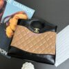 Replica Chanel 24C 31 Mini Shopping Bag Chain Clutch Shiny Lambskin & Gold-Tone Metal AS3656 Dark Beige & Black 2