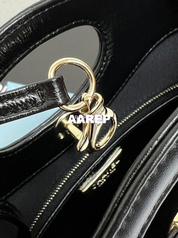 Replica Chanel Medium 31 Shopping Bag in Shiny Lambskin AS4853 Dark Beige & Black 8