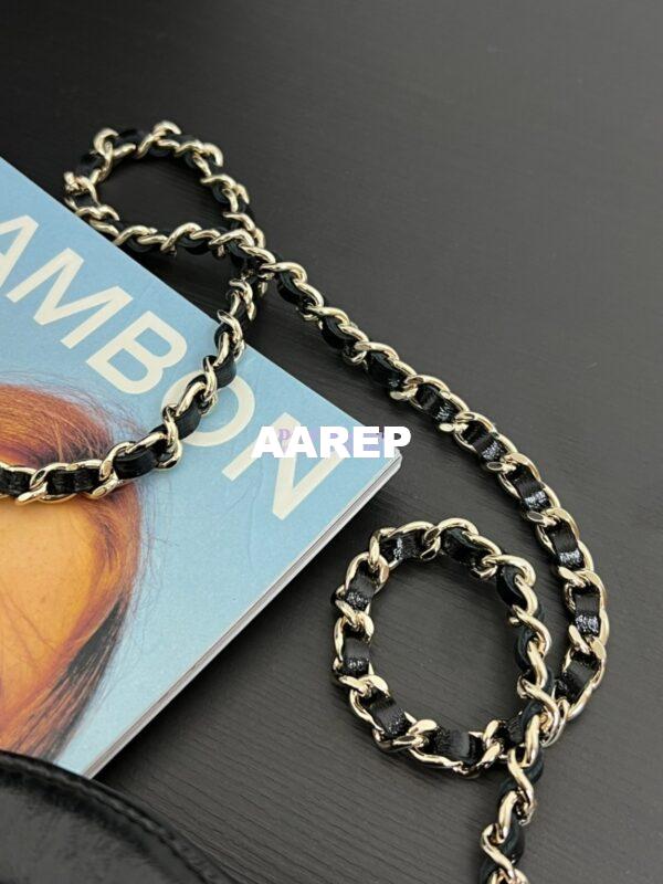 Replica Chanel 24C 31 Mini Shopping Bag Chain Clutch Shiny Lambskin & Gold-Tone Metal AS3656 Dark Beige & Black 4