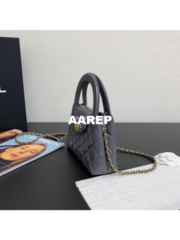 Replica Chanel Mini Shopping Bag Shiny Agen Calfskin AS4416 Grey 2