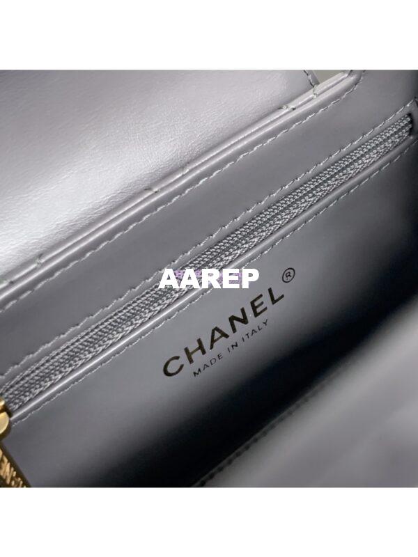 Replica Chanel Mini Shopping Bag Shiny Agen Calfskin AS4416 Grey 7