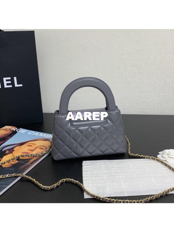 Replica Chanel Mini Shopping Bag Shiny Agen Calfskin AS4416 Grey 8