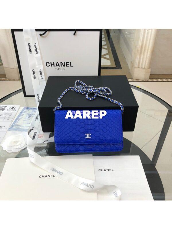 Replica Chanel Classic Wallet On Chain WOC in Python Leather 33814 C07