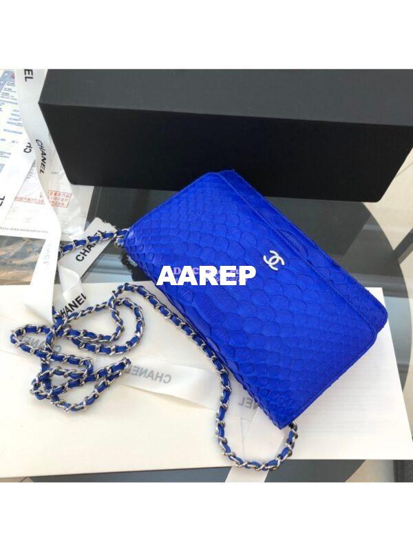 Replica Chanel Classic Wallet On Chain WOC in Python Leather 33814 C07 3