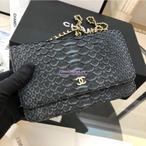 Replica Chanel Classic Wallet On Chain WOC in Python Leather 33814 C08 2