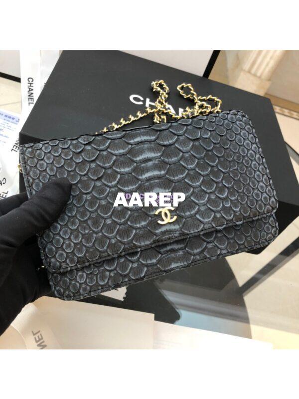 Replica Chanel Classic Wallet On Chain WOC in Python Leather 33814 C08 2