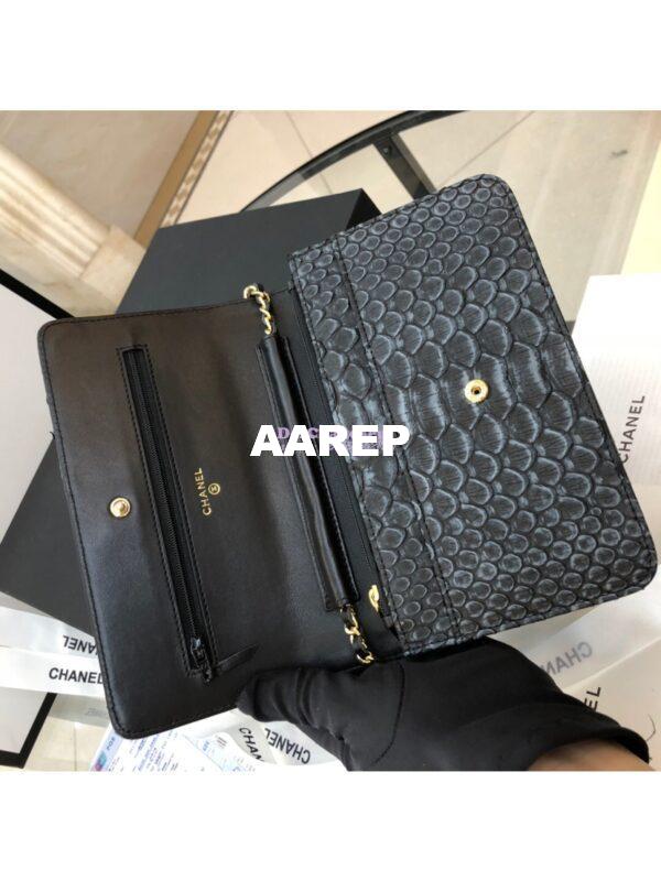 Replica Chanel Classic Wallet On Chain WOC in Python Leather 33814 C08 5