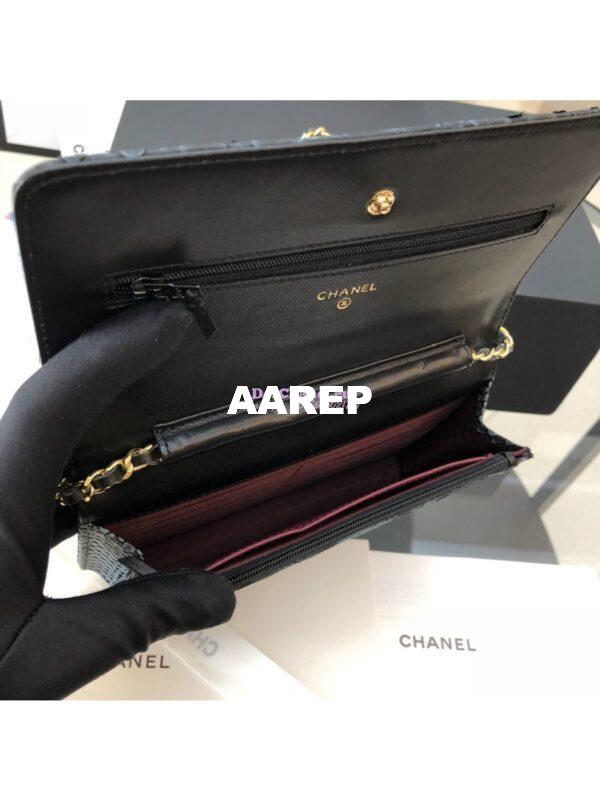 Replica Chanel Classic Wallet On Chain WOC in Python Leather 33814 C08 6