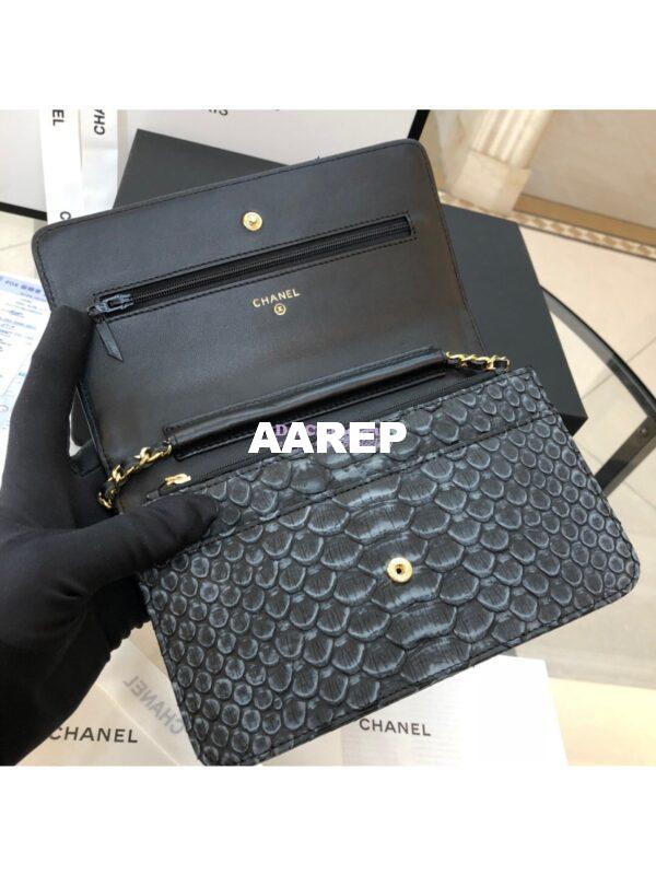 Replica Chanel Classic Wallet On Chain WOC in Python Leather 33814 C08 7