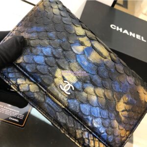 Replica Chanel Classic Wallet On Chain WOC in Python Leather 33814 C06 2