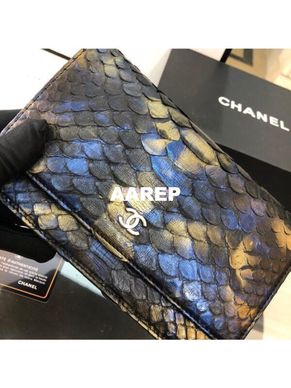 Replica Chanel Classic Wallet On Chain WOC in Python Leather 33814 C06 2