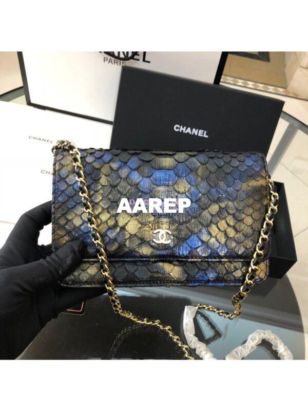 Replica Chanel Classic Wallet On Chain WOC in Python Leather 33814 C06 6