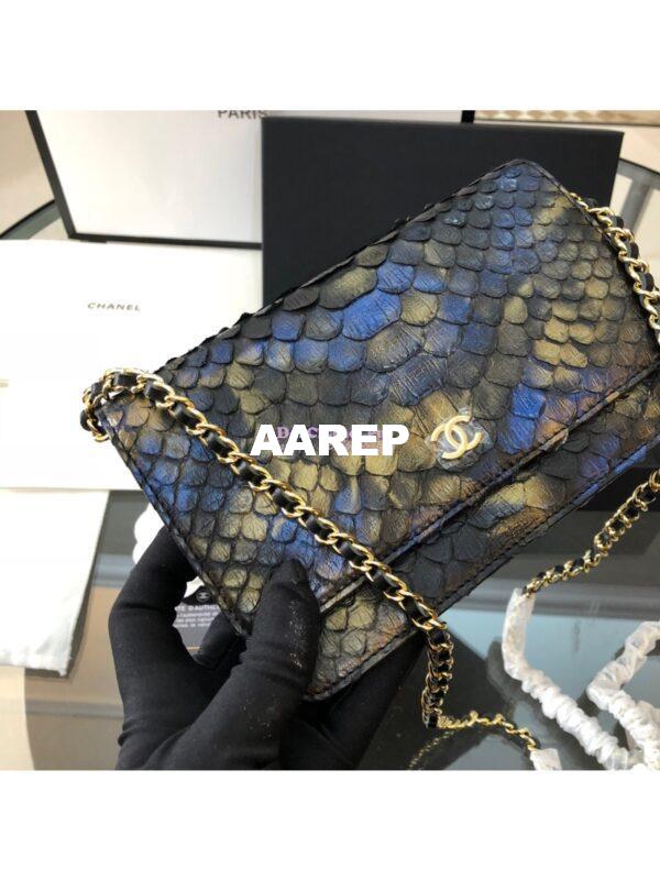 Replica Chanel Classic Wallet On Chain WOC in Python Leather 33814 C06 7