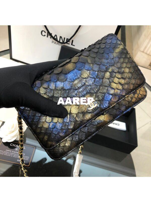 Replica Chanel Classic Wallet On Chain WOC in Python Leather 33814 C06 8