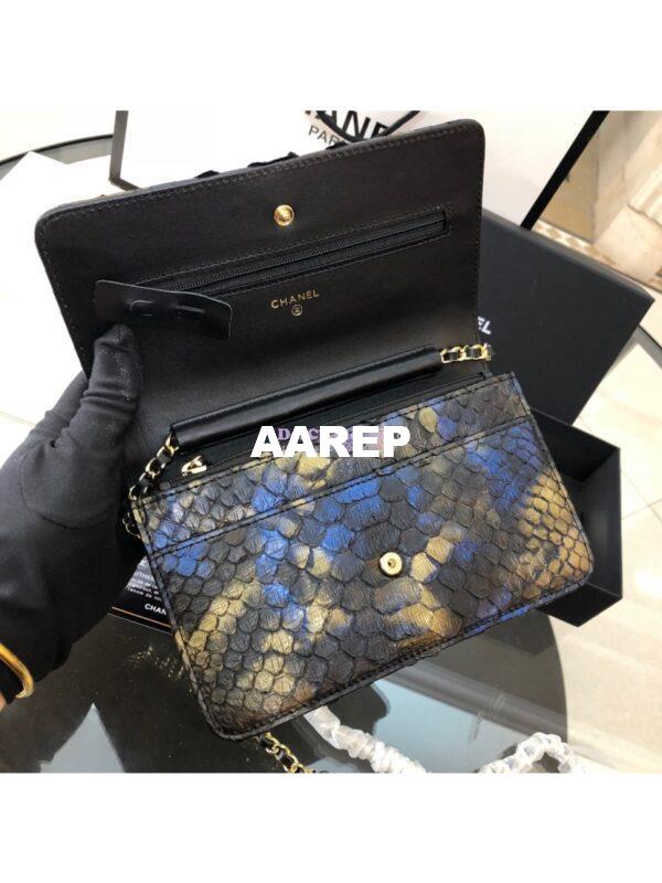 Replica Chanel Classic Wallet On Chain WOC in Python Leather 33814 C06 11