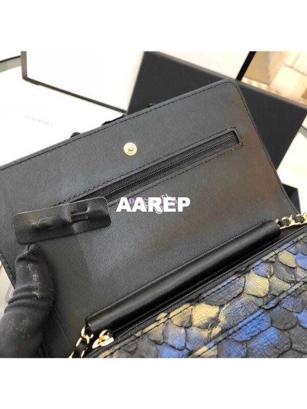 Replica Chanel Classic Wallet On Chain WOC in Python Leather 33814 C06 12
