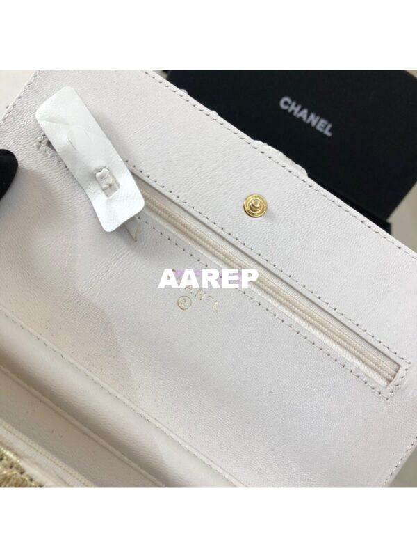 Replica Chanel Classic Wallet On Chain WOC in Python Leather 33814 Champagne Gold 8