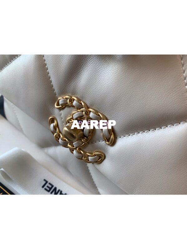 Replica Chanel 19 Small Flap Bag AS1160 Lambskin Light Beige 7