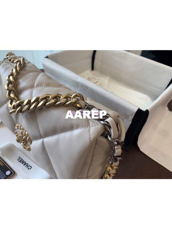 Replica Chanel 19 Small Flap Bag AS1160 Lambskin Light Beige 8