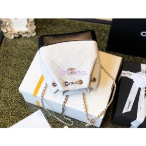 Replica Chanel Gabrielle Backpack A94485 White Black 2