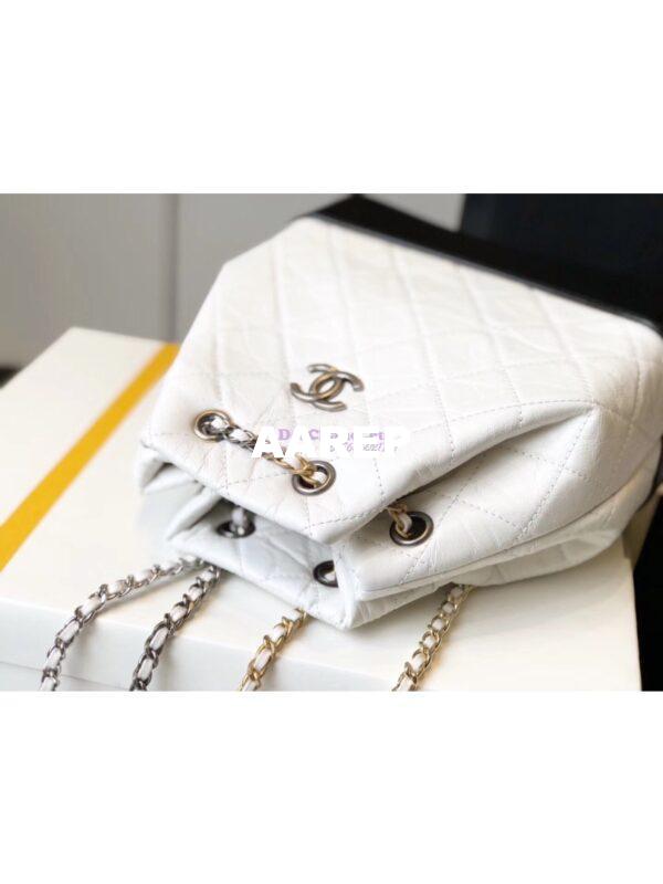 Replica Chanel Gabrielle Backpack A94485 White Black 5