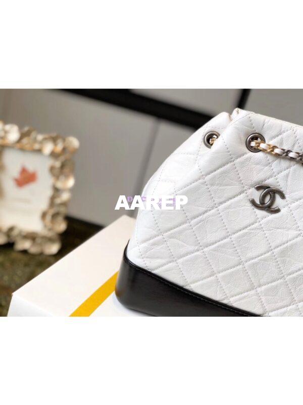 Replica Chanel Gabrielle Backpack A94485 White Black 6
